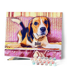 Charger l'image dans la galerie, Peinture par numéros Beagle Mignon | Figured'Art intermédiaire nouveautés animaux chiens