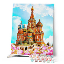 Charger l'image dans la galerie, Peinture par numéros Cathédrale St Basil | Figured'Art intermédiaire nouveautés paysages ville