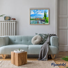 Charger l'image dans la galerie, Peinture par numéros L'Ecluse à Pontoise Camille Pissarro Figured'Art nouveautés paysages reproduction intermédiaire