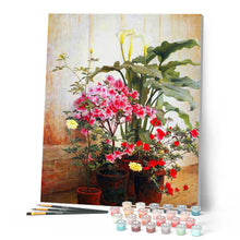 Charger l'image dans la galerie, Peinture par numéros Côté d'une serre George Cochran Lambdin Figured'Art fleurs nouveautés reproduction intermédiaire