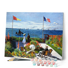 Charger l'image dans la galerie, Peinture par numéros La terrasse à SainteAdresse Monet Figured'Art nouveautés paysages reproduction intermédiaire