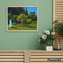 Charger l'image dans la galerie, Peinture par numéros Dame en blanc au jardin Monet Figured'Art nouveautés paysages reproduction intermédiaire