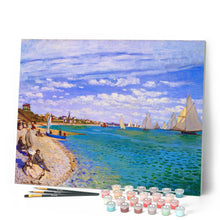 Charger l'image dans la galerie, Peinture par numéros Régates à SainteAdresse Monet Figured'Art bateaux nouveautés paysages reproduction intermédiaire