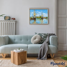 Charger l'image dans la galerie, Peinture par numéros Bateaux Navigant sur la Seine à Rouen Monet Figured'Art bateaux nouveautés paysages reproduction complexe