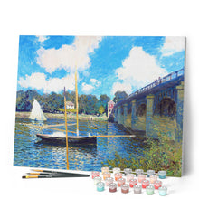 Charger l'image dans la galerie, Peinture par numéros Le Pont d'Argenteuil Monet Figured'Art bateaux nouveautés paysages reproduction complexe