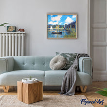 Charger l'image dans la galerie, Peinture par numéros Le Pont d'Argenteuil Monet Figured'Art bateaux nouveautés paysages reproduction complexe