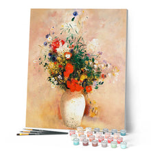 Charger l'image dans la galerie, Peinture par numéros Vase de Fleurs Odilon Redon Figured'Art fleurs nouveautés reproduction intermédiaire