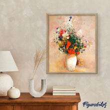 Charger l'image dans la galerie, Peinture par numéros Vase de Fleurs Odilon Redon Figured'Art fleurs nouveautés reproduction intermédiaire