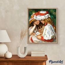 Charger l'image dans la galerie, Peinture par numéros Jeunes Filles Lisant Renoir Figured'Art nouveautés reproduction intermédiaire
