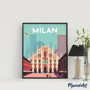 Affiche Vintage Milan