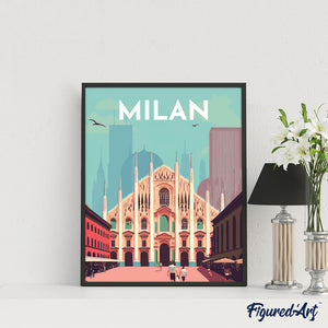 Broderie Diamant - Affiche Poster Milan