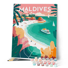 Charger l'image dans la galerie, Affiche Vintage Maldives