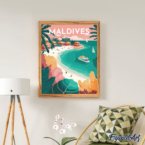 Affiche Vintage Maldives