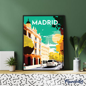 Broderie Diamant - Affiche Poster Madrid