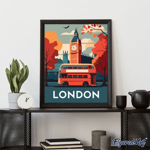 Broderie Diamant - Affiche Poster Londres