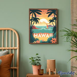 Broderie Diamant - Affiche Poster Hawaii