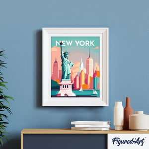 Broderie Diamant - Affiche Poster New York