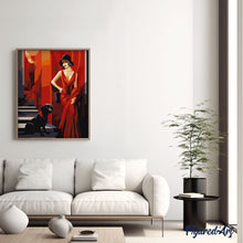 Charger l'image dans la galerie, Femme et son Chien Art Déco