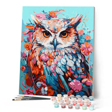 Charger l'image dans la galerie, Hibou coloré en fleurs