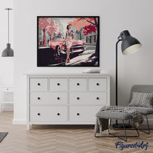 Charger l'image dans la galerie, Femme et voiture classique rose