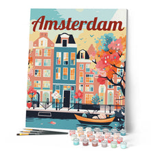 Charger l'image dans la galerie, Affiche de voyage Amsterdam en fleurs