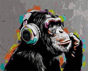 Peinture par numéros Figured'Art Street Art Singe Funky