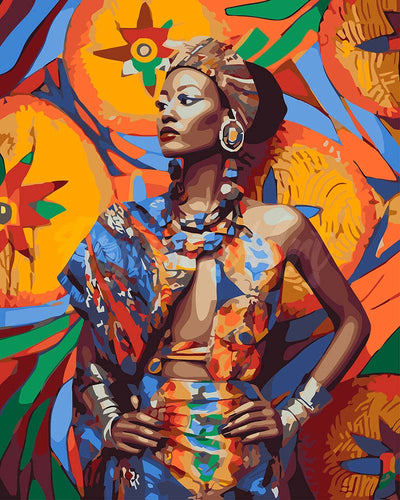 Peinture par numéros Figured'Art Femme Africaine traditionnelle