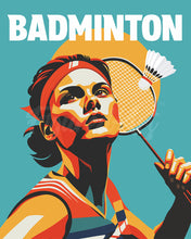 Charger l&#39;image dans la galerie, Peinture par numéros Figured&#39;Art Affiche sportive Badminton