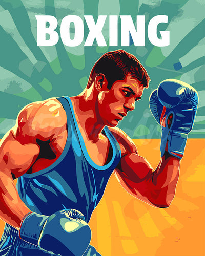 Peinture par numéros Figured'Art Affiche sportive Boxe