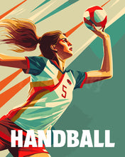 Charger l&#39;image dans la galerie, Peinture par numéros Figured&#39;Art Affiche sportive Handball