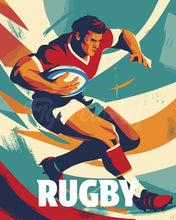 Charger l&#39;image dans la galerie, Peinture par numéros Figured&#39;Art Affiche sportive Rugby