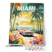 Charger l'image dans la galerie, Affiche de voyage Miami au coucher du soleil