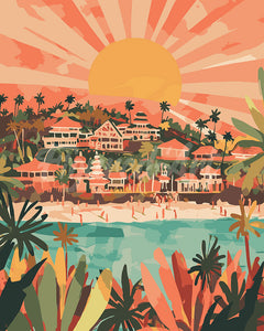 Peinture par numéros Figured'Art Lever de soleil à Bali