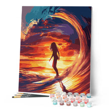 Charger l'image dans la galerie, Surfeuse et la grande vague