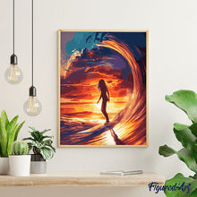 Charger l'image dans la galerie, Surfeuse et la grande vague