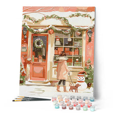 Charger l'image dans la galerie, Jeune femme et son Chien à Noël