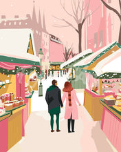 Charger l&#39;image dans la galerie, Peinture par numéros Figured&#39;Art Couple au Marché de Noël