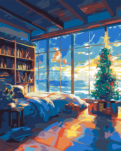 Peinture par numéros Figured'Art Chambre de Noël en Bord de Mer