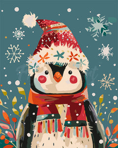 Peinture par numéros Figured'Art Petit Pingouin de Noël