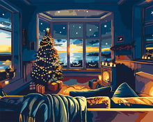 Charger l&#39;image dans la galerie, Peinture par numéros Figured&#39;Art Chambre de Noël au Bord de la Baie