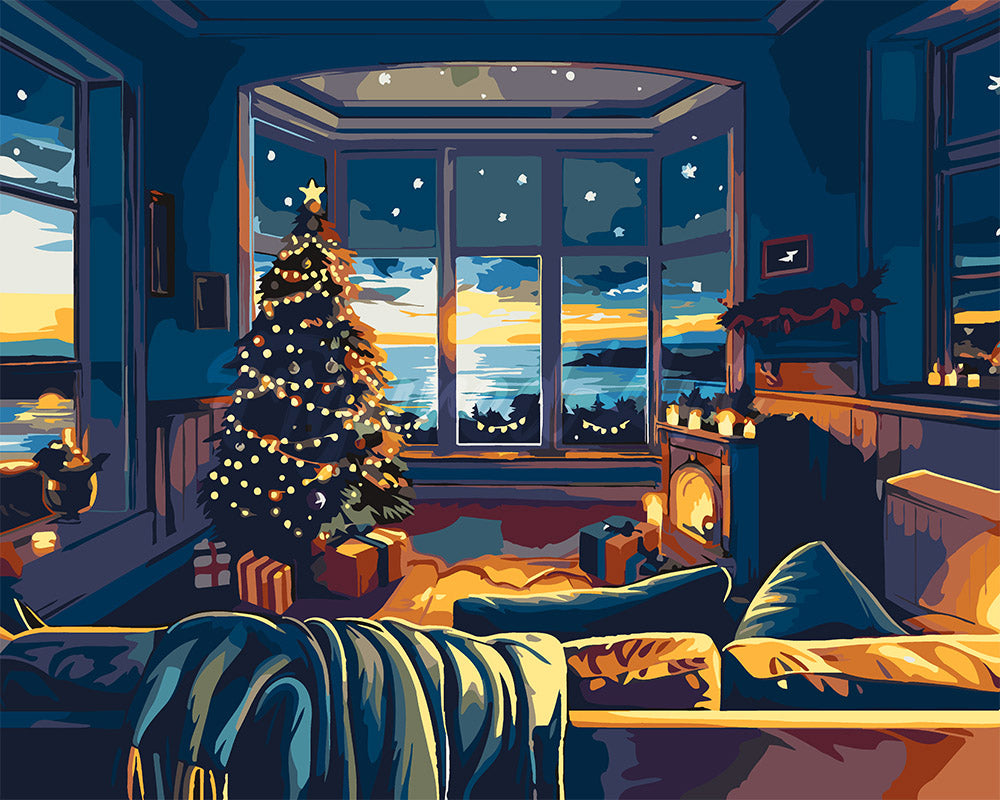 Peinture par numéros Figured'Art Chambre de Noël au Bord de la Baie