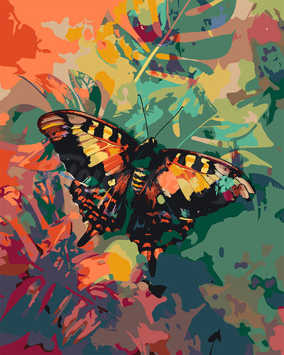 Peinture par numéros Figured'Art Papillon Sunset Moth et Couleurs