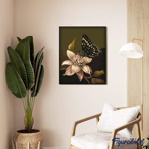 Papillon Mormon et Fleur