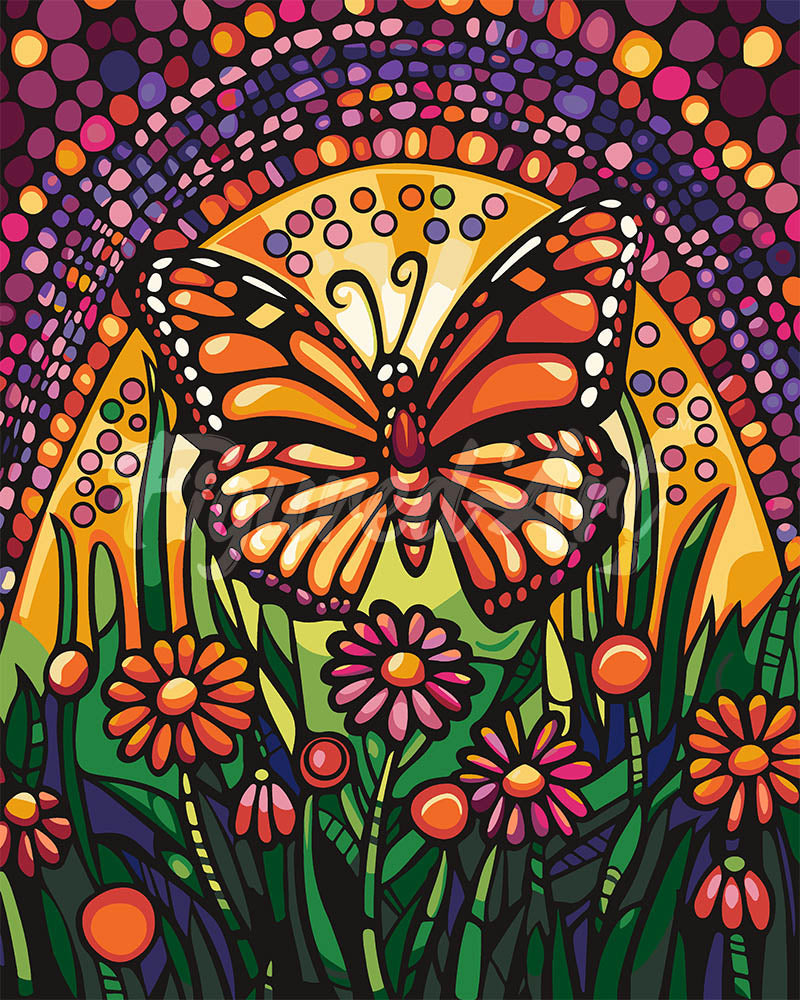 Peinture par numéros Figured'Art Papillon Mosaique