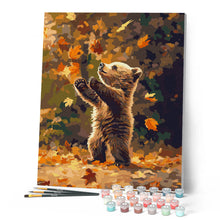 Charger l'image dans la galerie, Ourson et feuilles tombantes