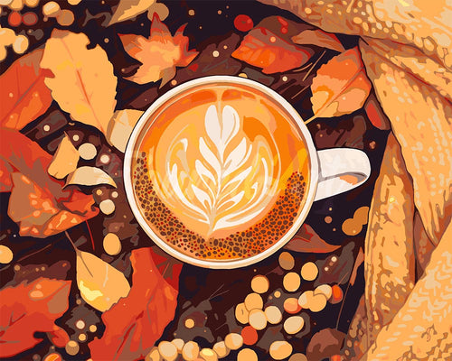 Peinture par numéros Figured'Art Café au lait en Automne