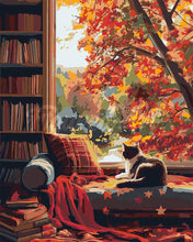 Charger l&#39;image dans la galerie, Peinture par numéros Figured&#39;Art Vue du Chat en Automne