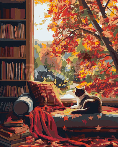 Peinture par numéros Figured'Art Vue du Chat en Automne