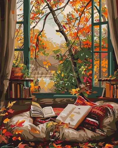 Peinture par numéros Figured'Art Lecture cosy en Automne