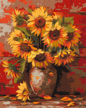 Charger l&#39;image dans la galerie, Peinture par numéros Figured&#39;Art Vase de tournesols automnal